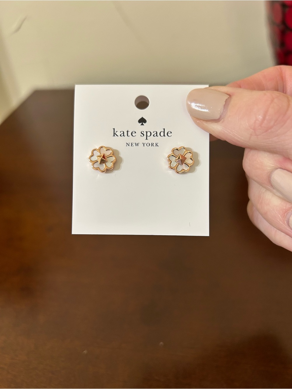 Kate Spade Rose Gold Spades & Studs Stud Earrings - Picture 3 of 15